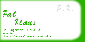 pal klaus business card